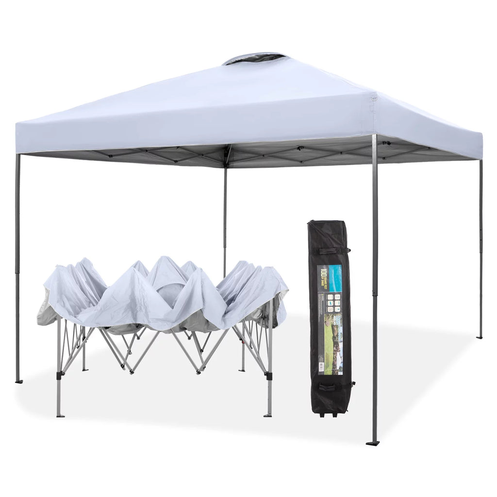 10x10ft Blue Pop-up Canopy Tent with Wheeled Bag J156475