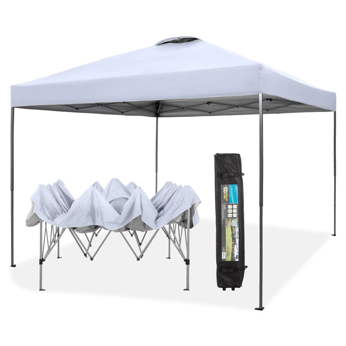 10x10ft Blue Pop-up Canopy Tent with Wheeled Bag J156475