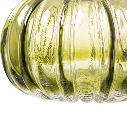 Set of 3 Multi Striped Glass Pumpkins C878224