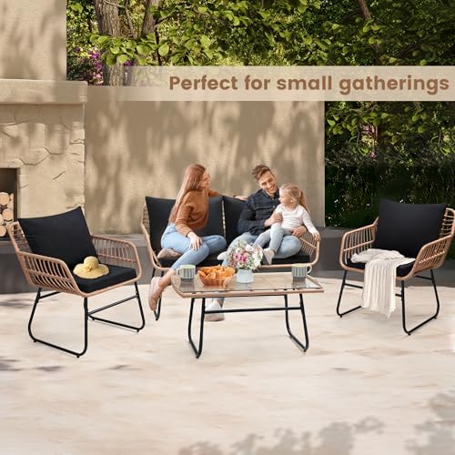 3 Pieces Beige All-Weather Wicker Patio Bistro Set S76425