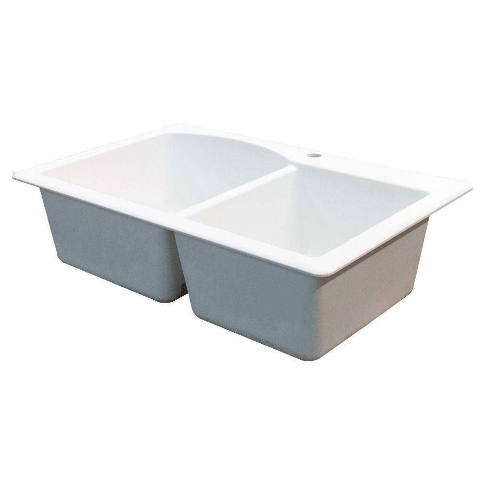 Granite 33-in Drop-In Kitchen Sink in Cafe Latte Z4206
