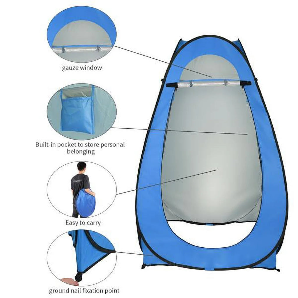 Blue Pop Up Toilet Shower Tent Changing Room Camping Shelter A2580