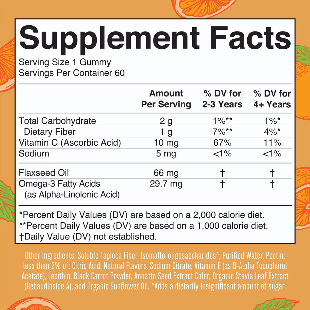 Vegan Omega 3 Gummies Orange Flavor 60 Count G1244