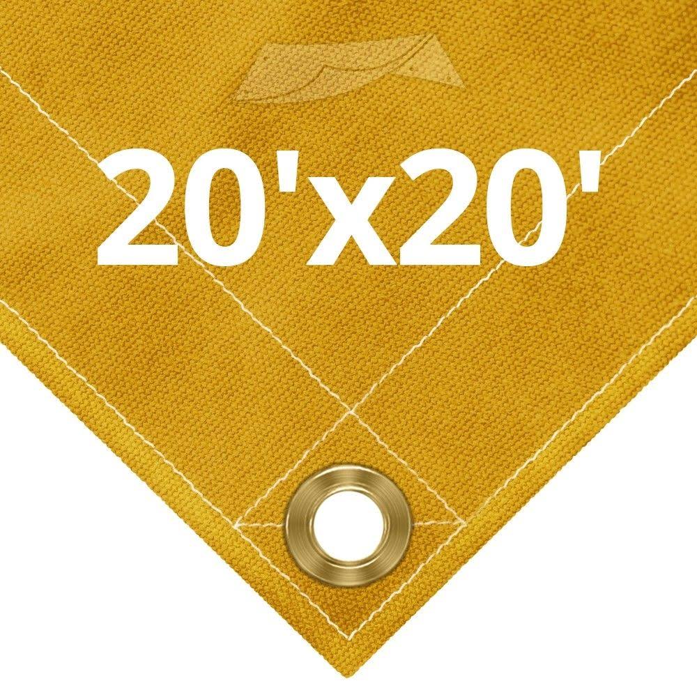 10 oz Tan Canvas Tarps 20' x 20' N742