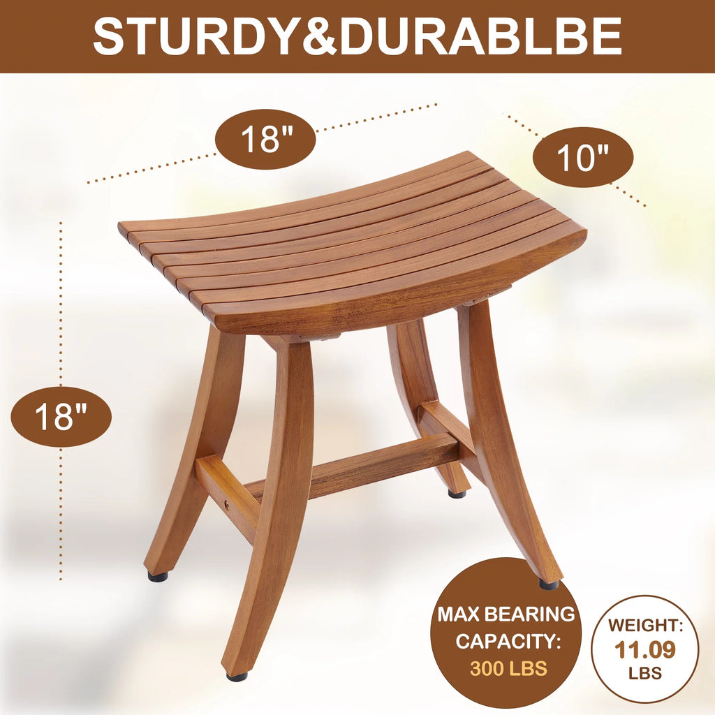 Wooden Spa Bench with Storage Shelf G62887