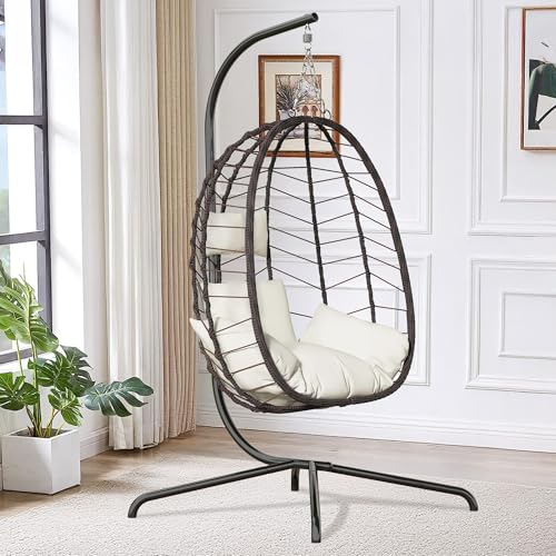 Hanging Egg Chair with Stand Cushion S35623