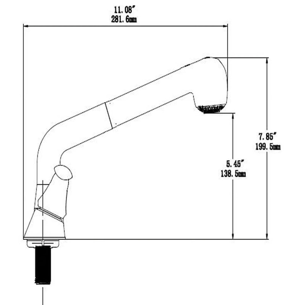 Chrome Two Handle Pullout Laundry Faucet G898