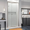 Folding Semi-Frameless Shower Door Brushed Nickel Clear V9253
