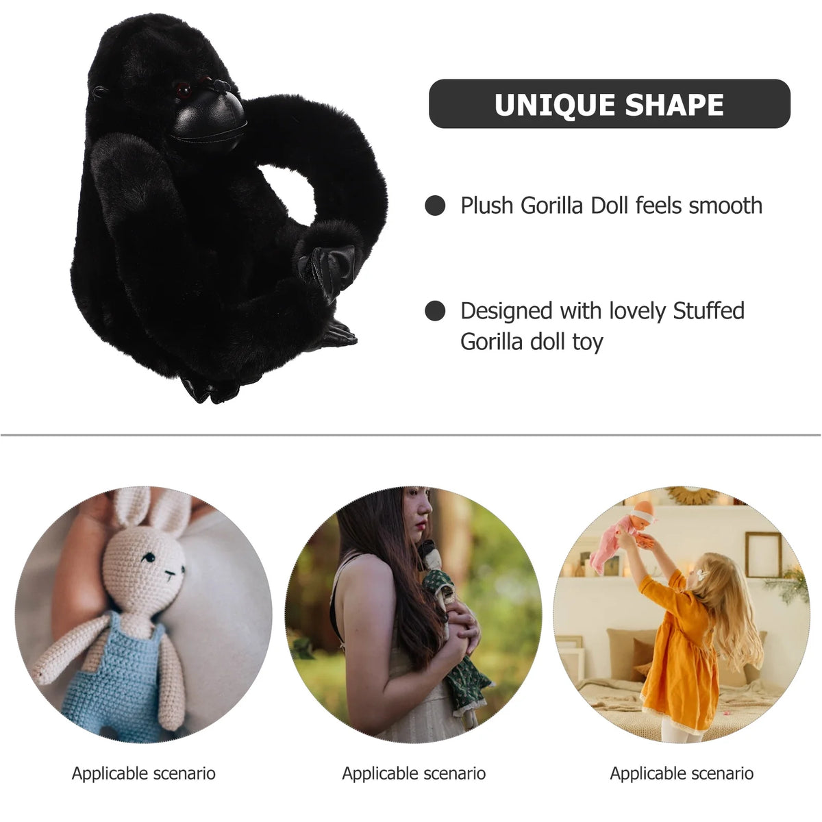Large Plush Gorilla Stuffed Doll O2839