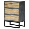 Gray Iron Accent Cabinet with 3 Wood Drawers V9270