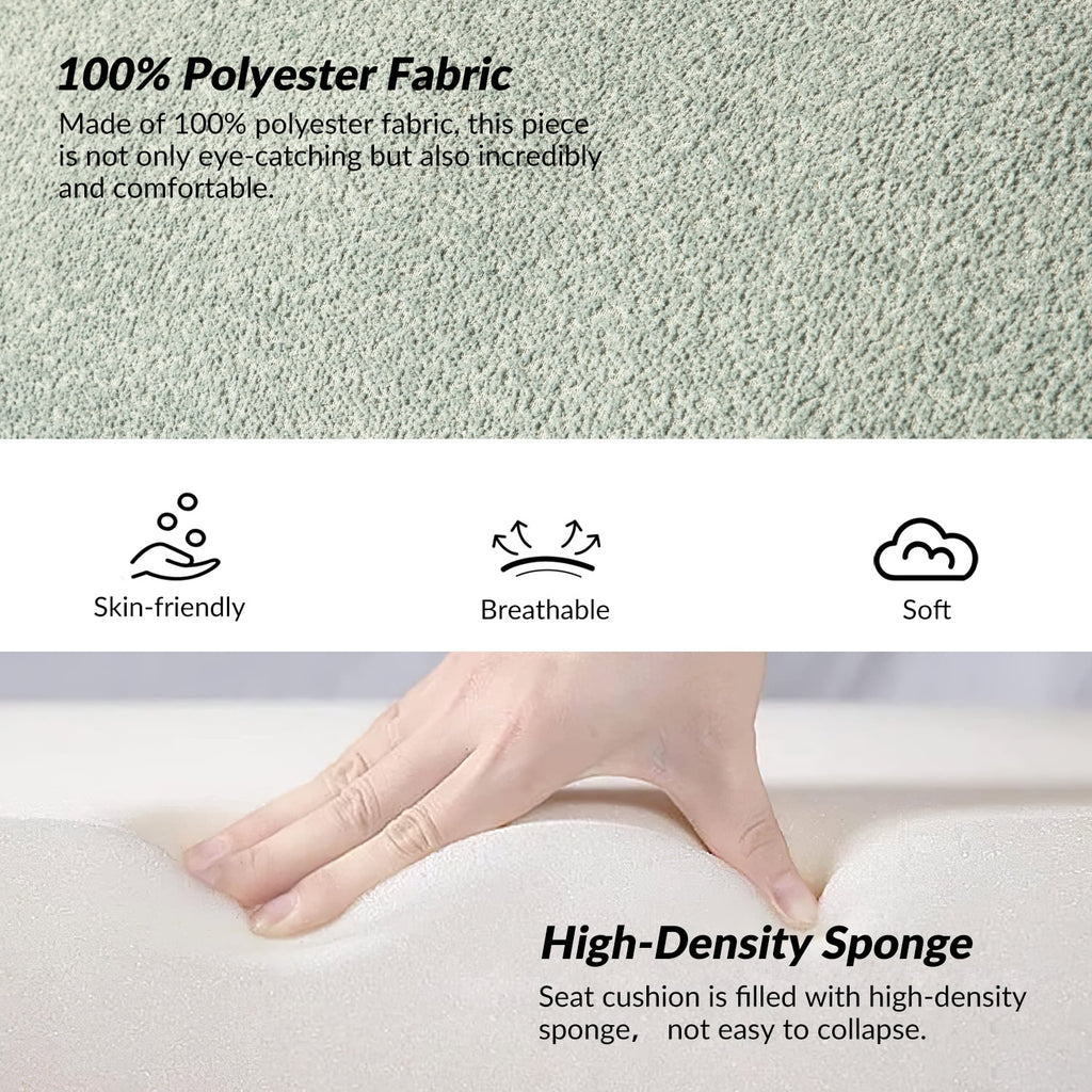58" Chenille Fabric Upholstered Ottoman Bench A44985