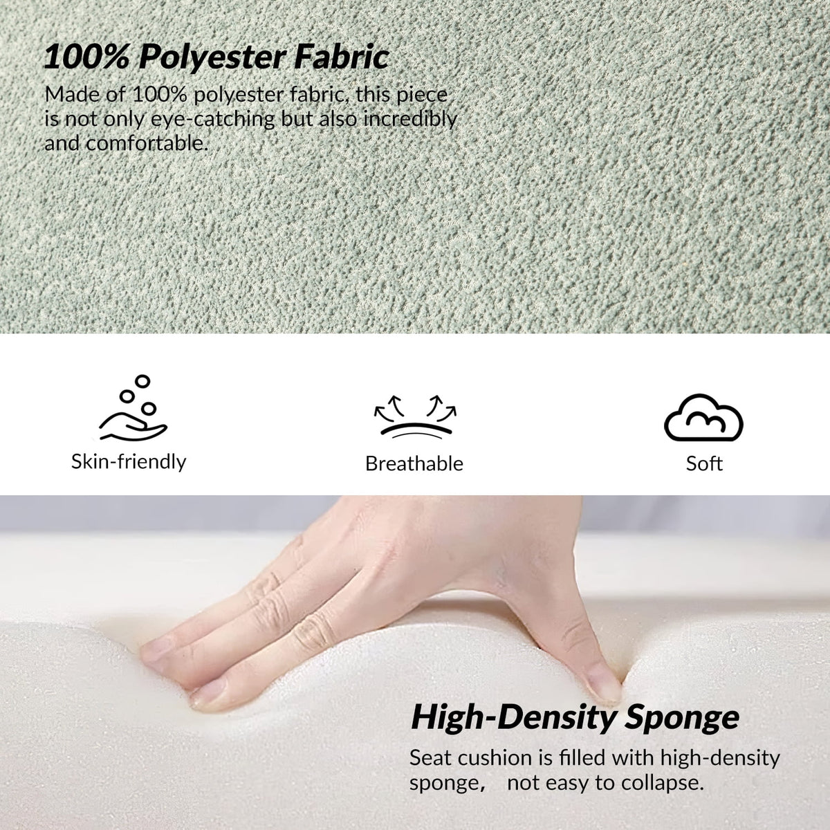 58" Chenille Fabric Upholstered Ottoman Bench A44985