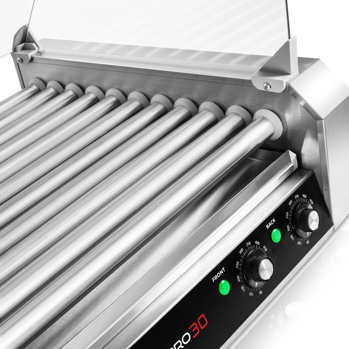 30 Hot Dog 11 Roller Grill Cooker Machine 1200-Watt With Cover F971