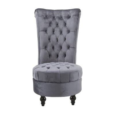 Grey Tufted Velvet Balloon Chair C978206