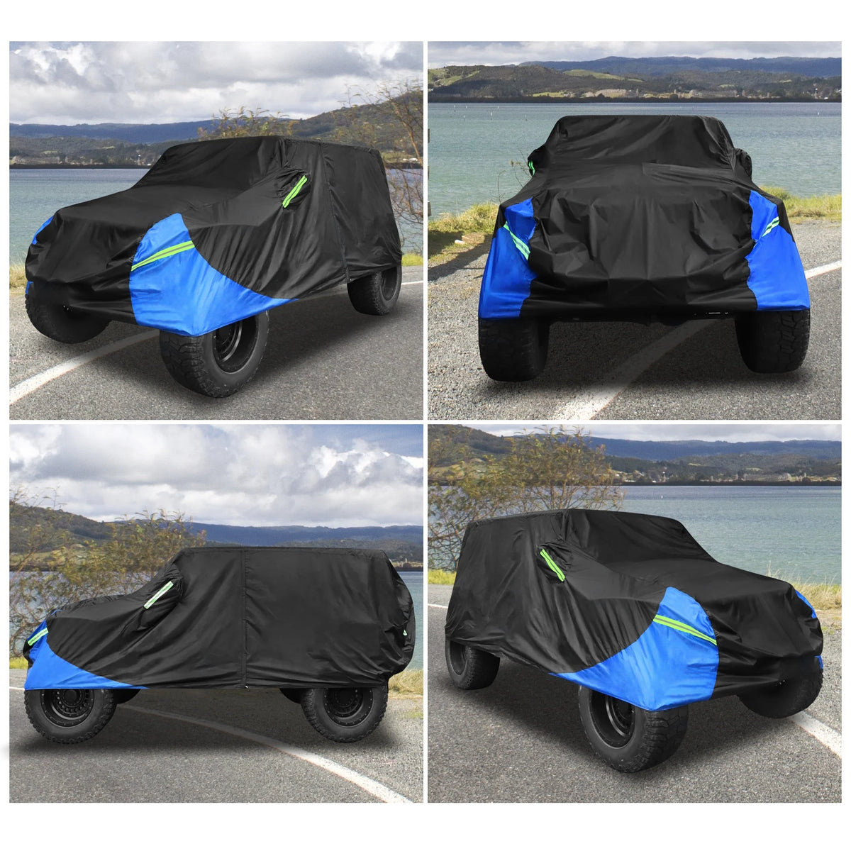 210D Black Blue Car Cover Y4526