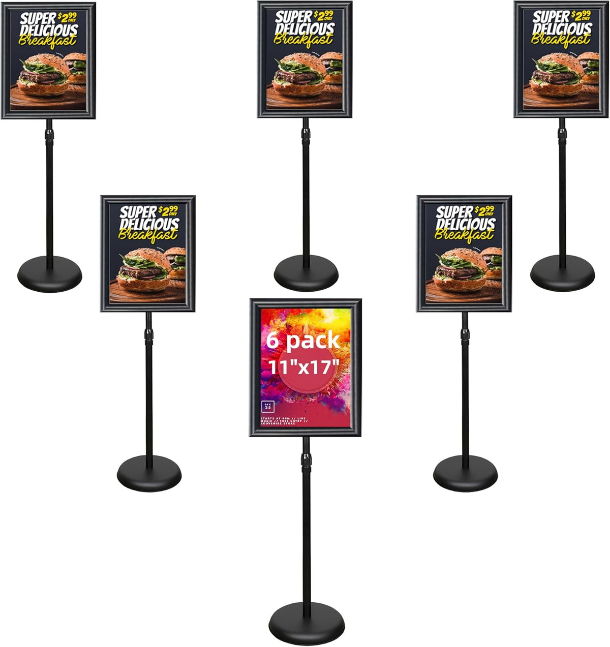 Black Aluminum Poster Sign Stand 11x17 Inch G83561