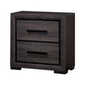 Gray and Black 2 Drawer Wooden Nightstand L842