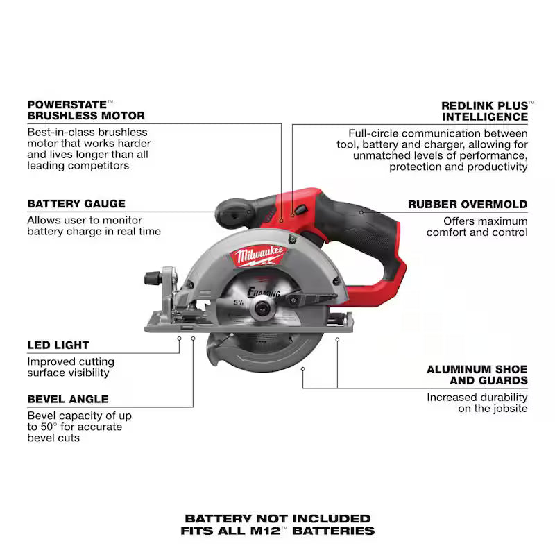 12V Brushless Cordless Impact Driver and Circular Saw Kit O9437