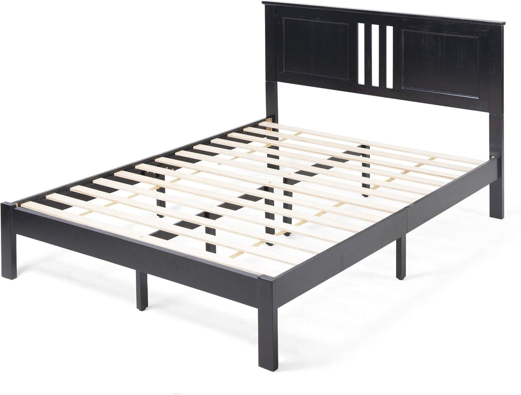 Gray Acacia Wood Queen Bed Platform N497