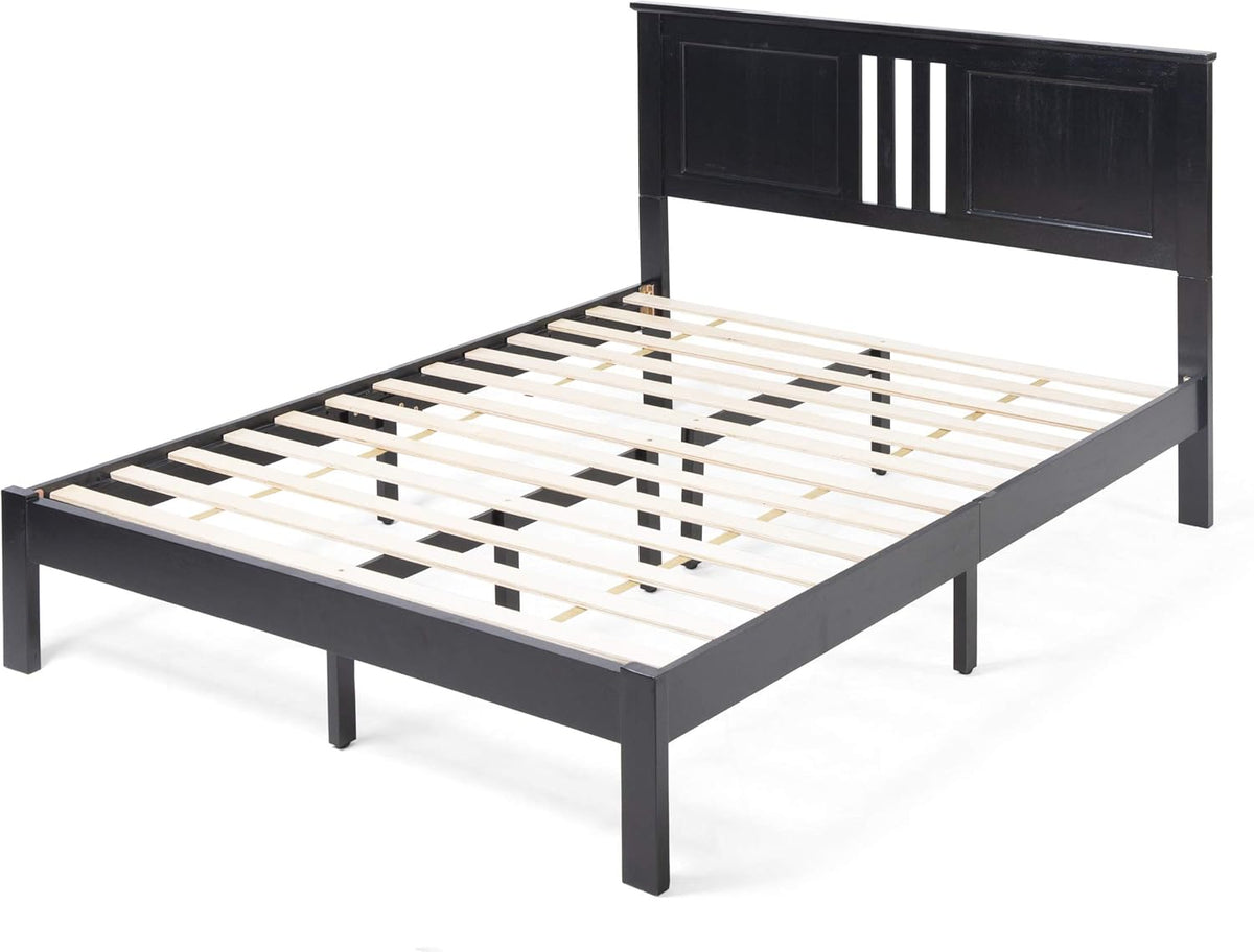Gray Acacia Wood Queen Bed Platform N497