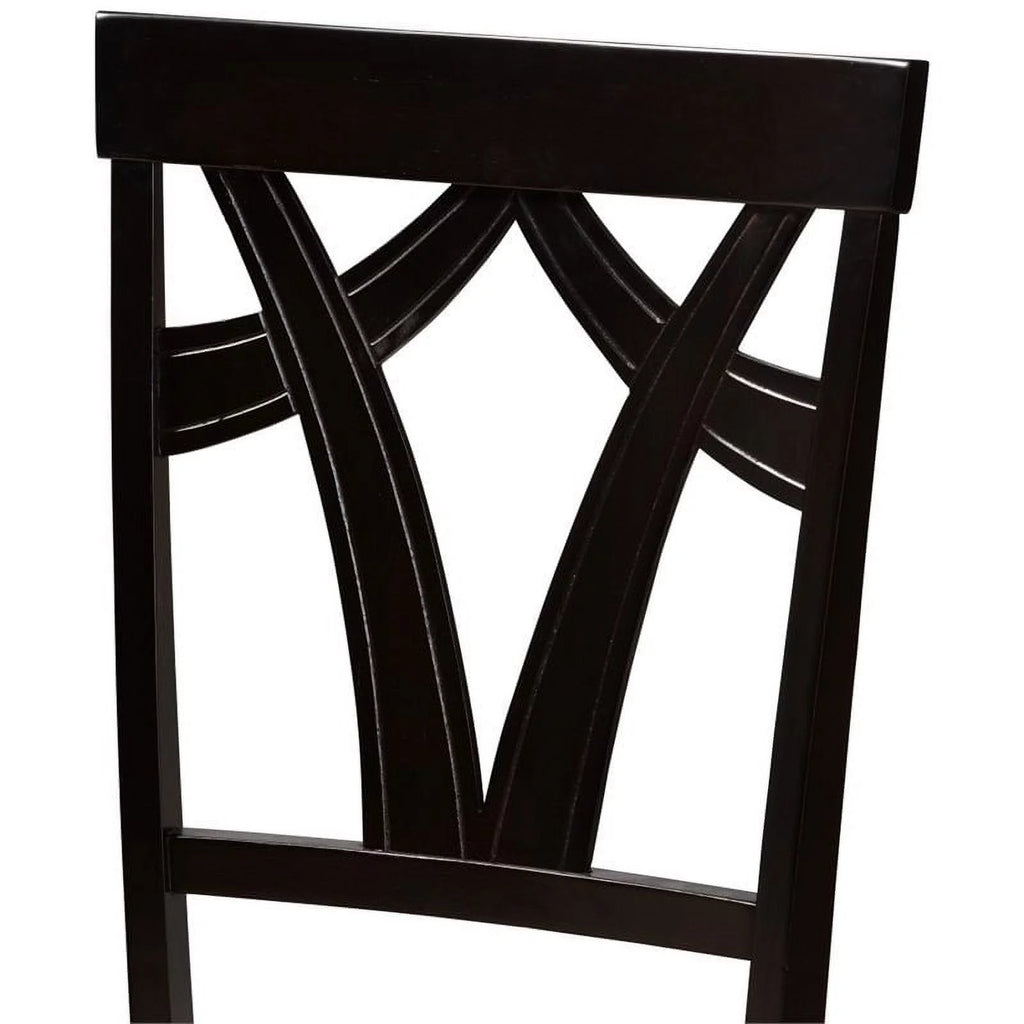 Brown Fabric Dining Side Chair Set of 2 R4315