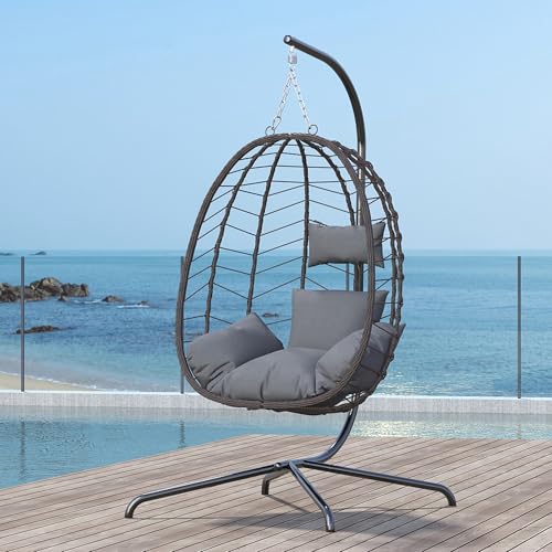 Hanging Egg Chair with Stand Cushion S35623