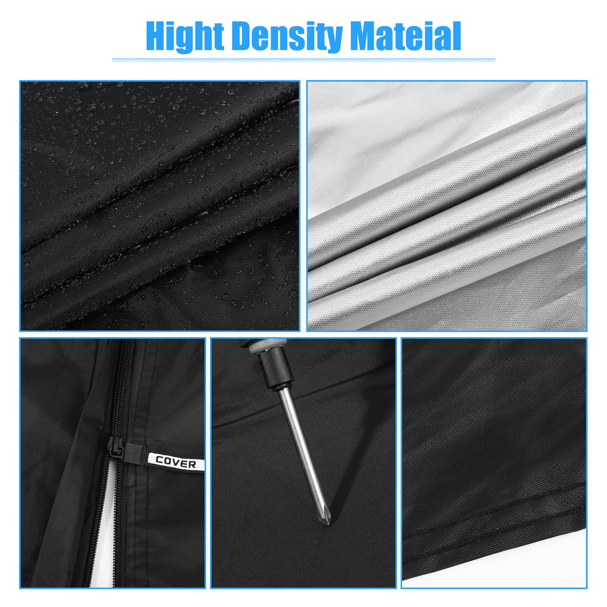 210D Black Blue Car Cover Y4526