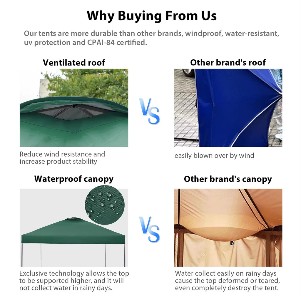 10x10ft Blue Pop-up Canopy Tent with Wheeled Bag J156475