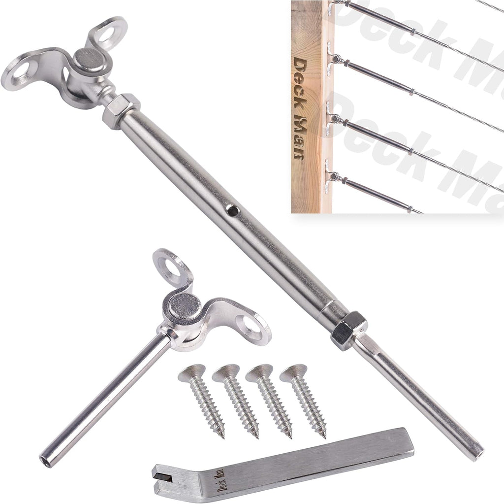 T316 Stainless Steel Adjustable Angle 1/8 Cable Railing Kit Hardware 10 Pack B9472