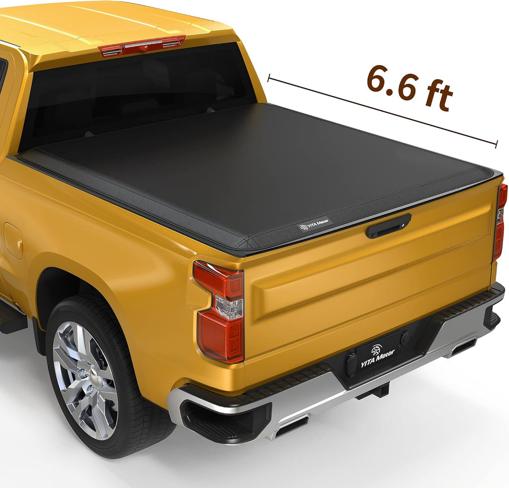 Soft Tri-fold Truck Bed Tonneau Cover for 2019-2022 Chevy Silverado/GMC Sierra 1500, 6.6 ft Bed T237617