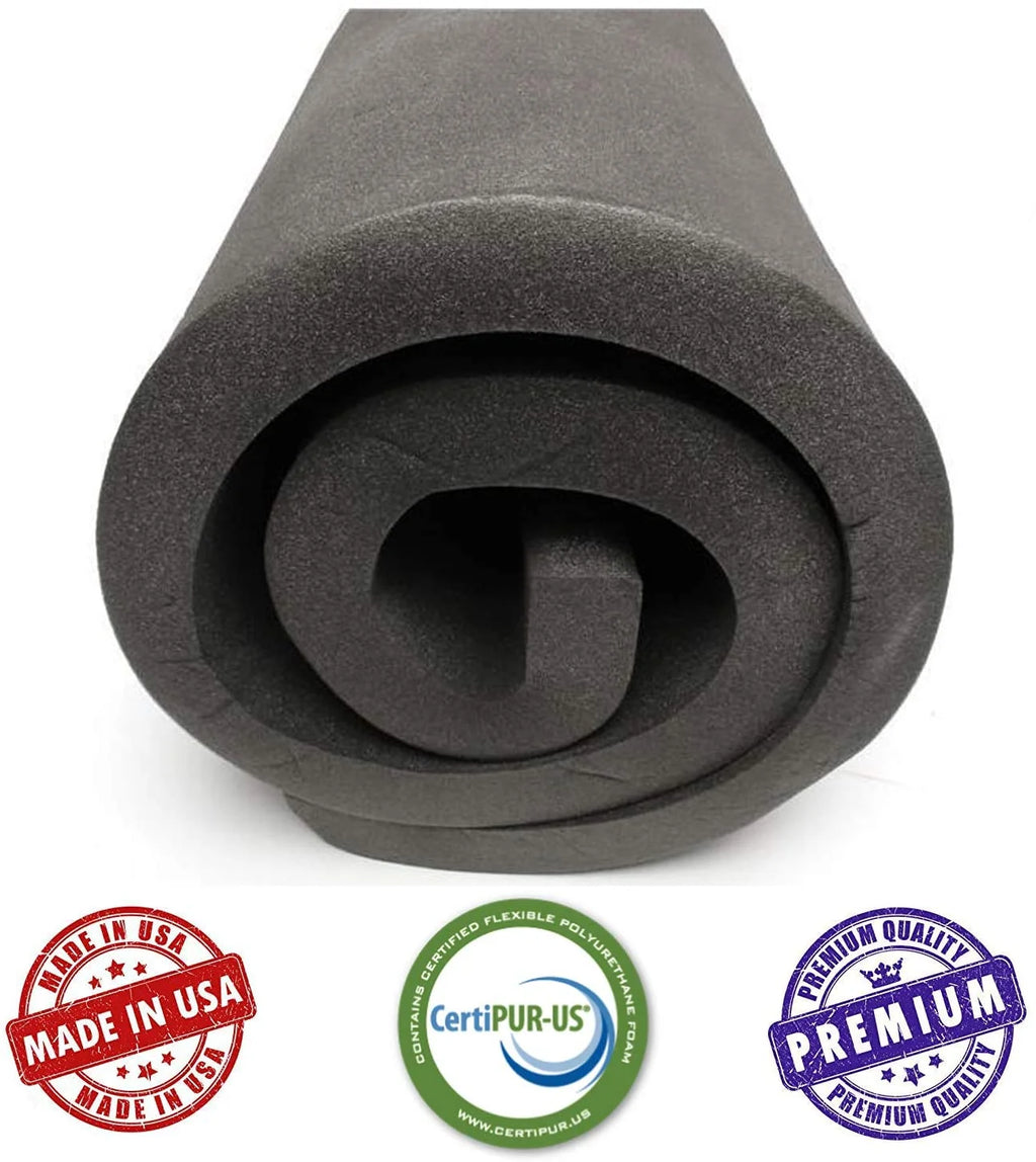 Charcoal Rubber Foam Sheet Cushion 5"H X 24"W X 72"L U7981