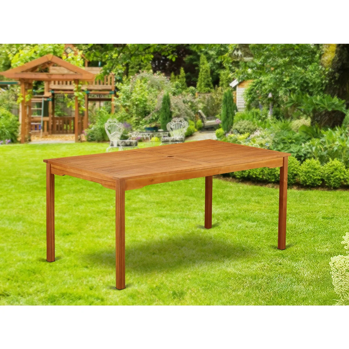 Rectangular Wood Patio Dining Table I942296