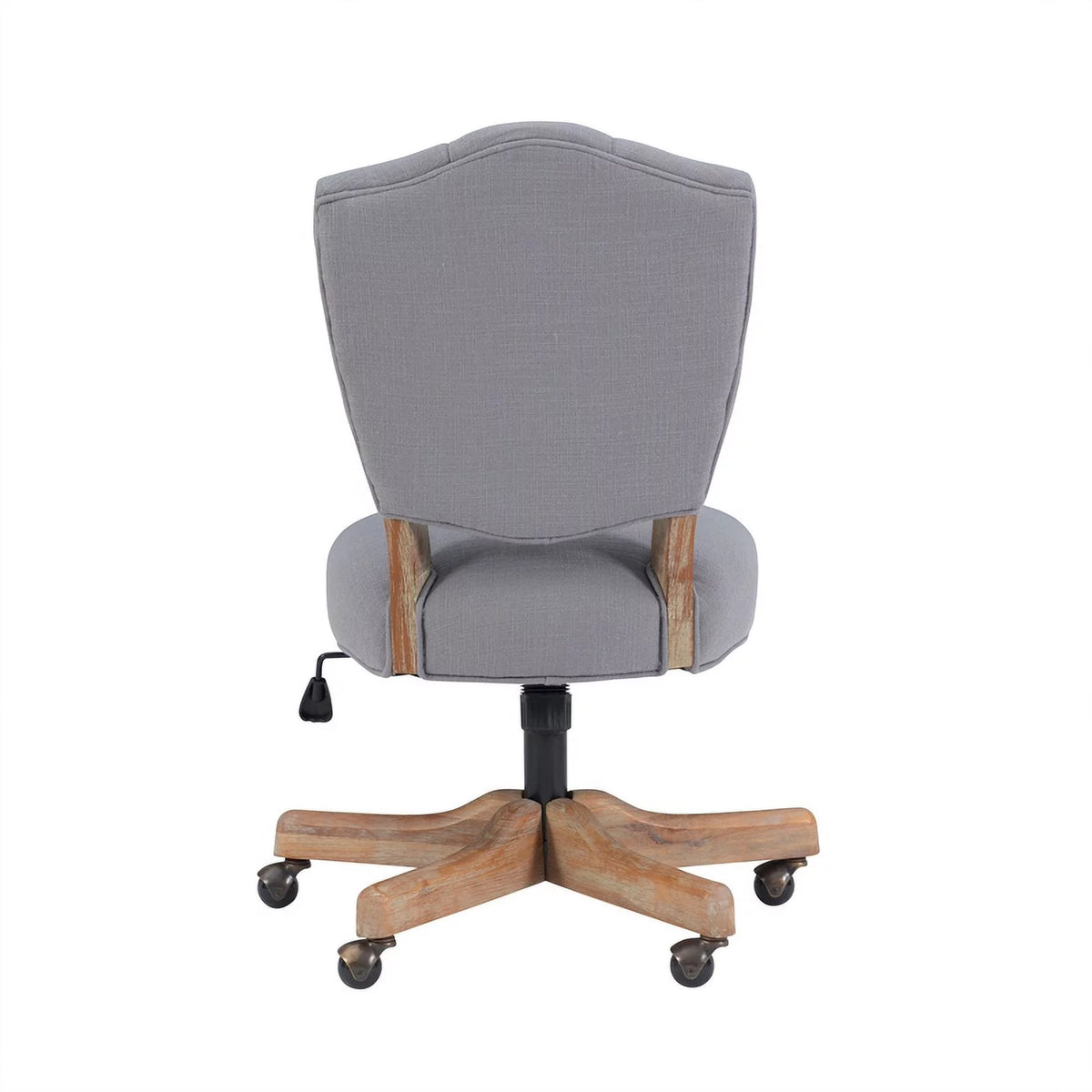 Gray Wood Upholstered Swivel Office Chair B747