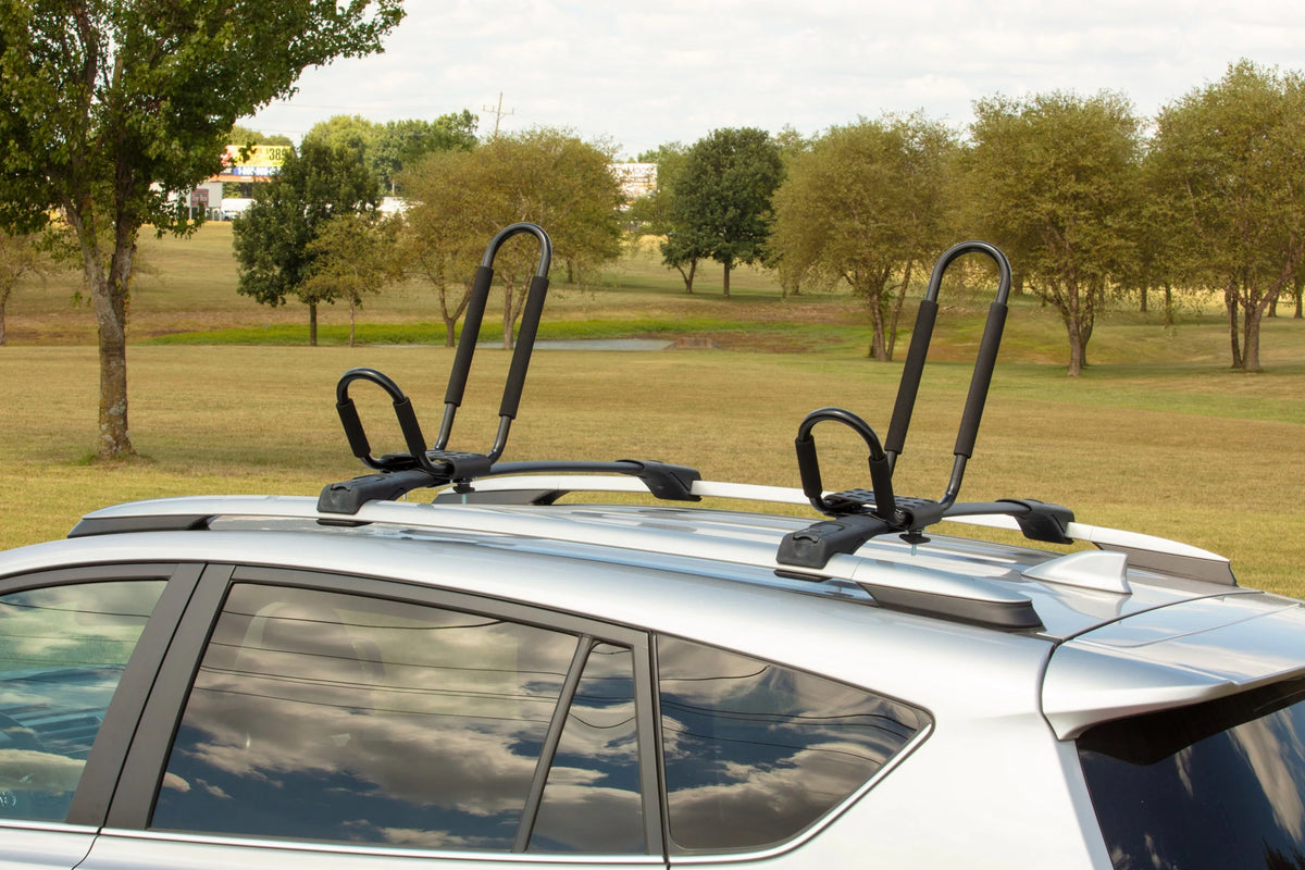 Black Roof-Mounted Kayak Carrier with Straps & Hardware C403