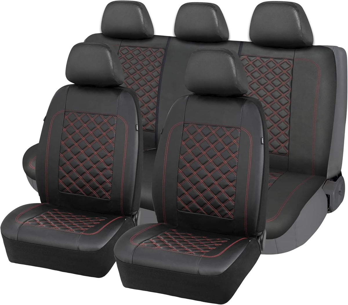 Beige PVC Leather 9 Piece Universal Car Seat Covers Z6324
