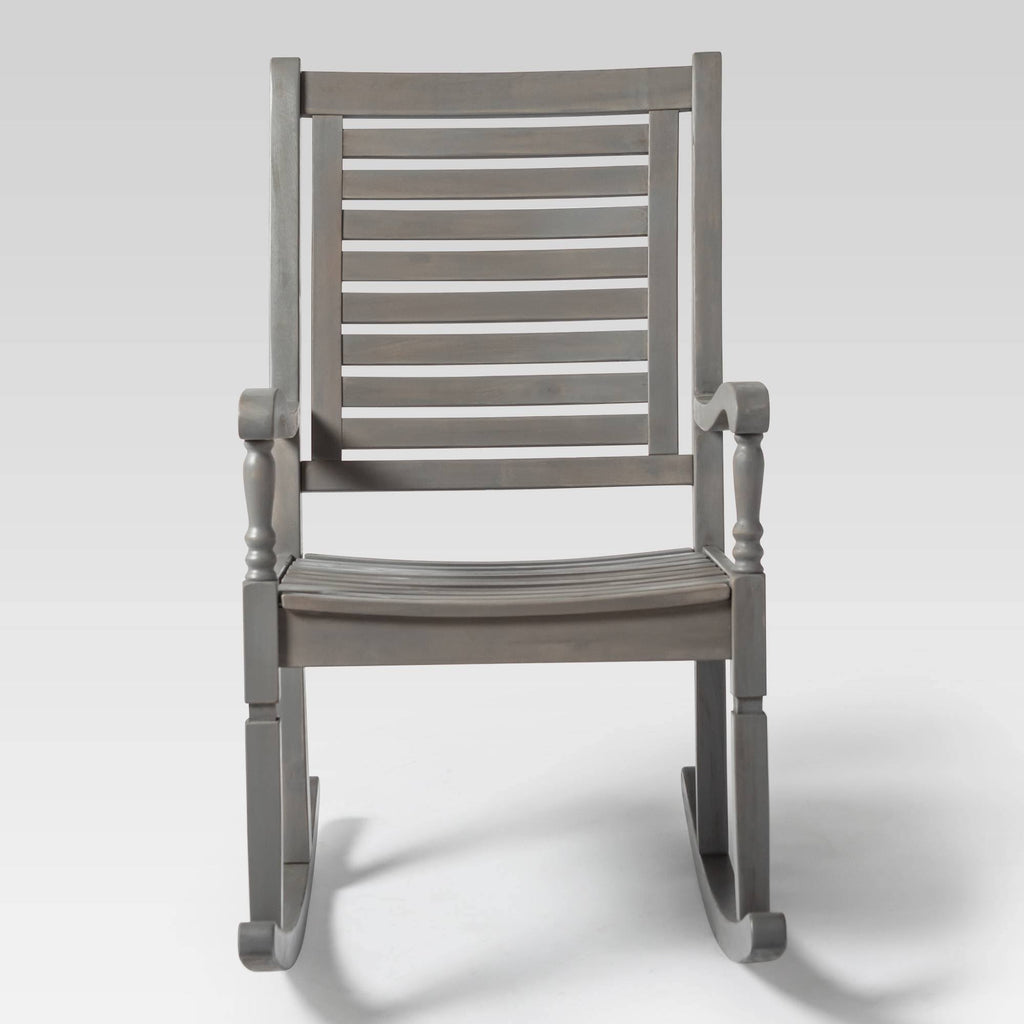 Gray Wash Acacia Wood Outdoor Rocking Chair W4303