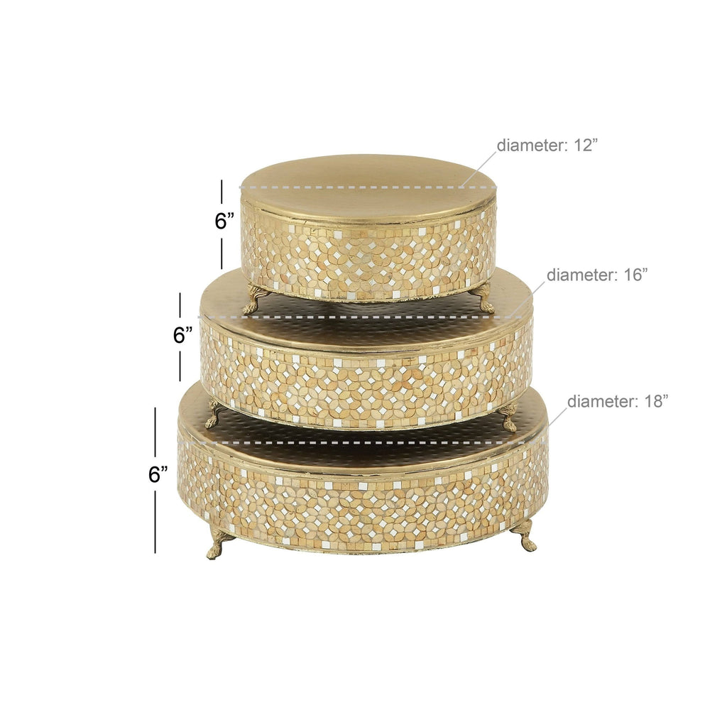 Metal Mosaic Cake Stand (Set of 3) P1054