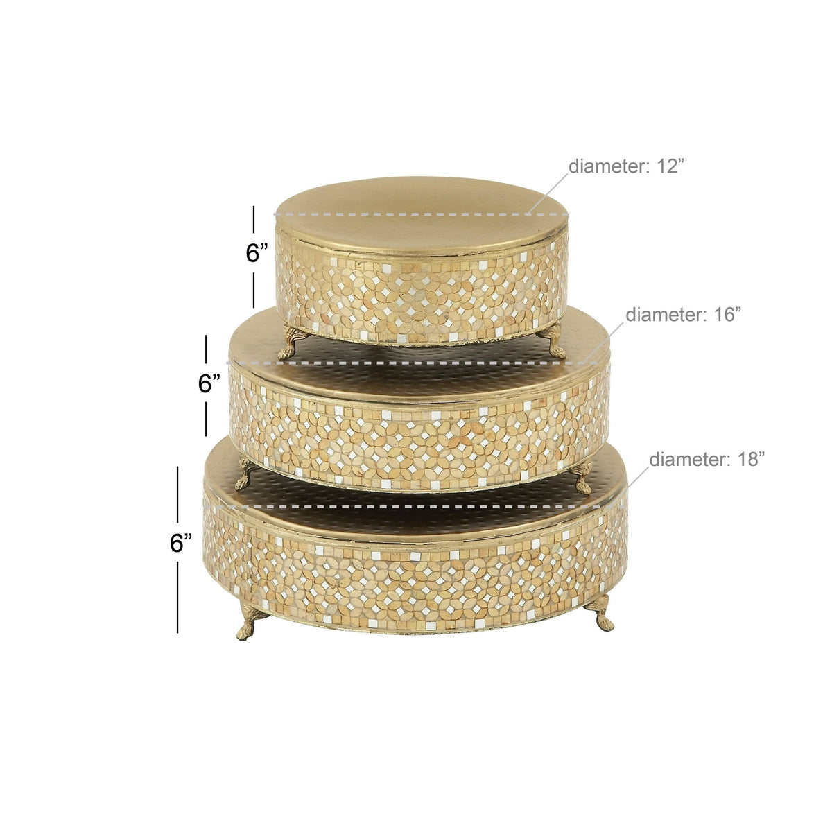 Metal Mosaic Cake Stand (Set of 3) P1054