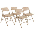 Beige Vinyl Padded Folding Chairs Set of 4 E329146