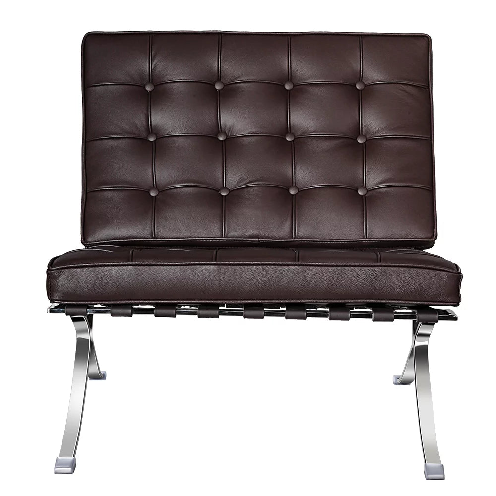 Leather Lounge Chair with Stainless Steel Frame L991533