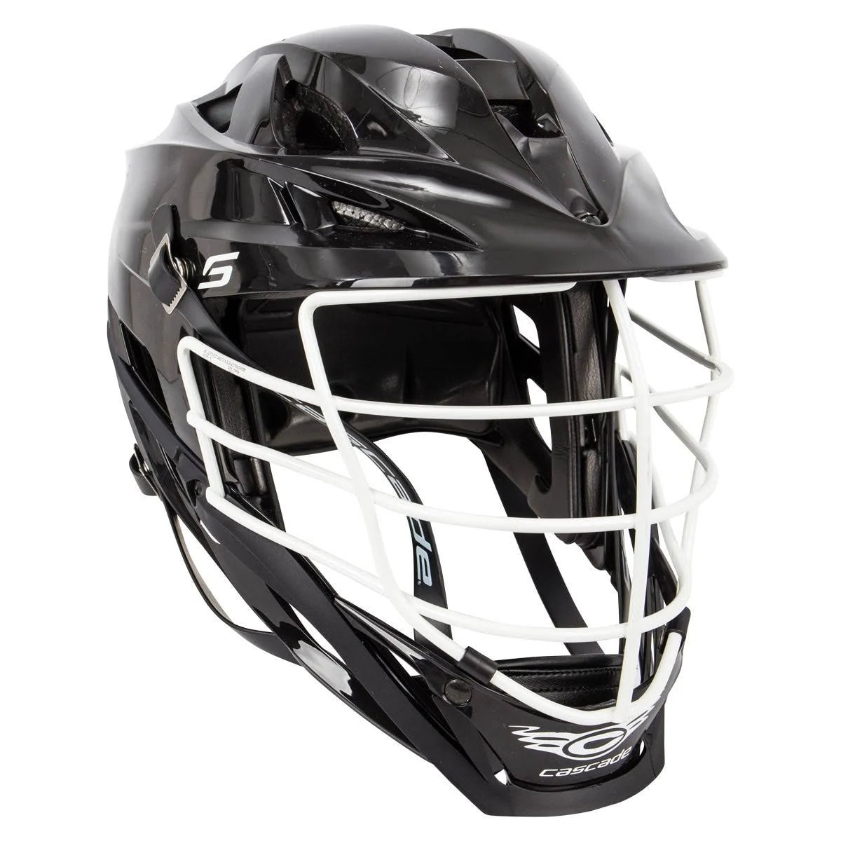 Black Lacrosse Helmet with Pearl White Cage X682433