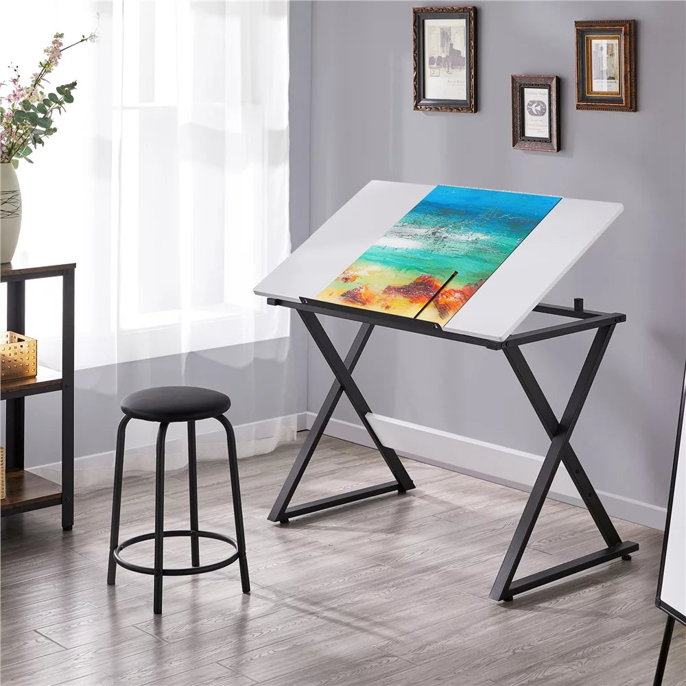 White Adjustable Drafting Table P235