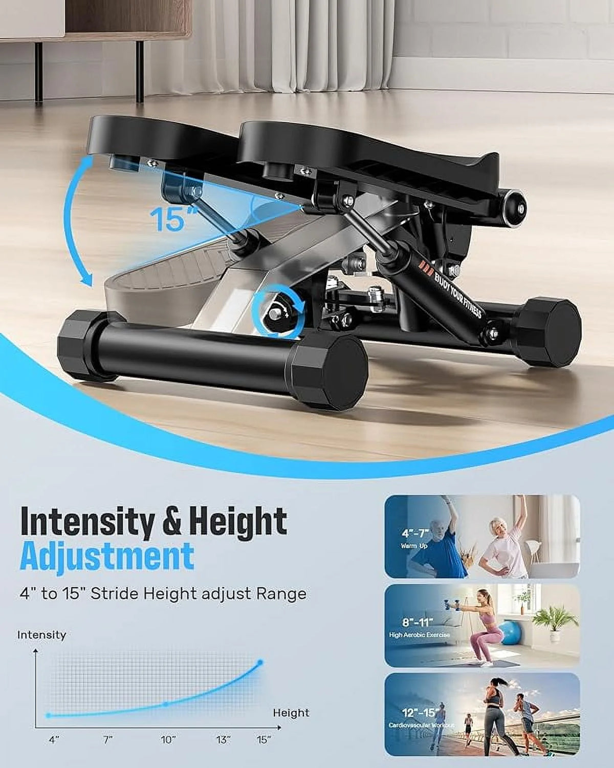 Stair Stepper with Resistance Band Y9571