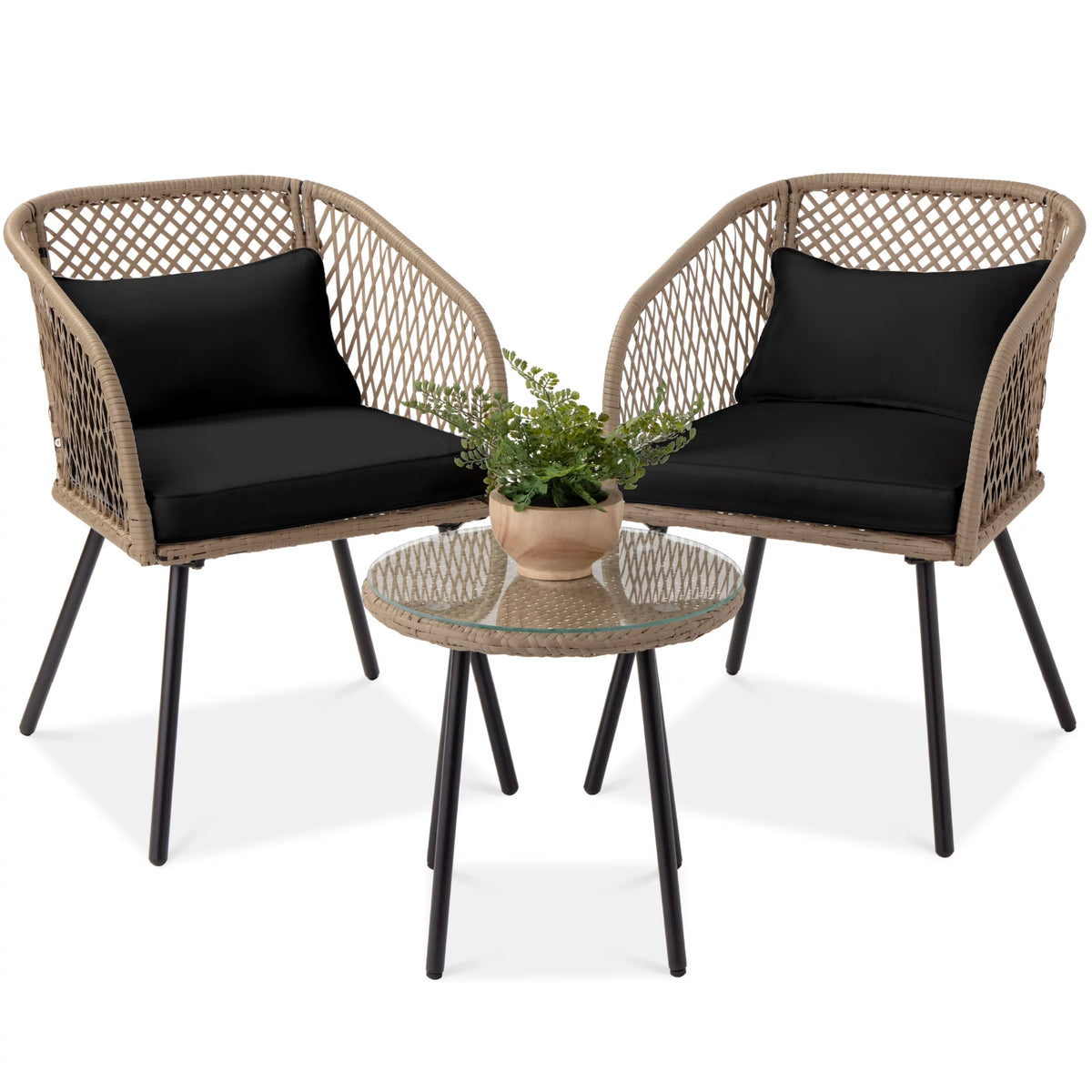 3-Piece Outdoor Wicker Bistro Set K161
