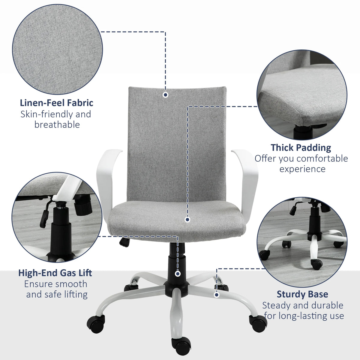 Mid-Back Ergonomic Office Chair with Adjustable Height H998