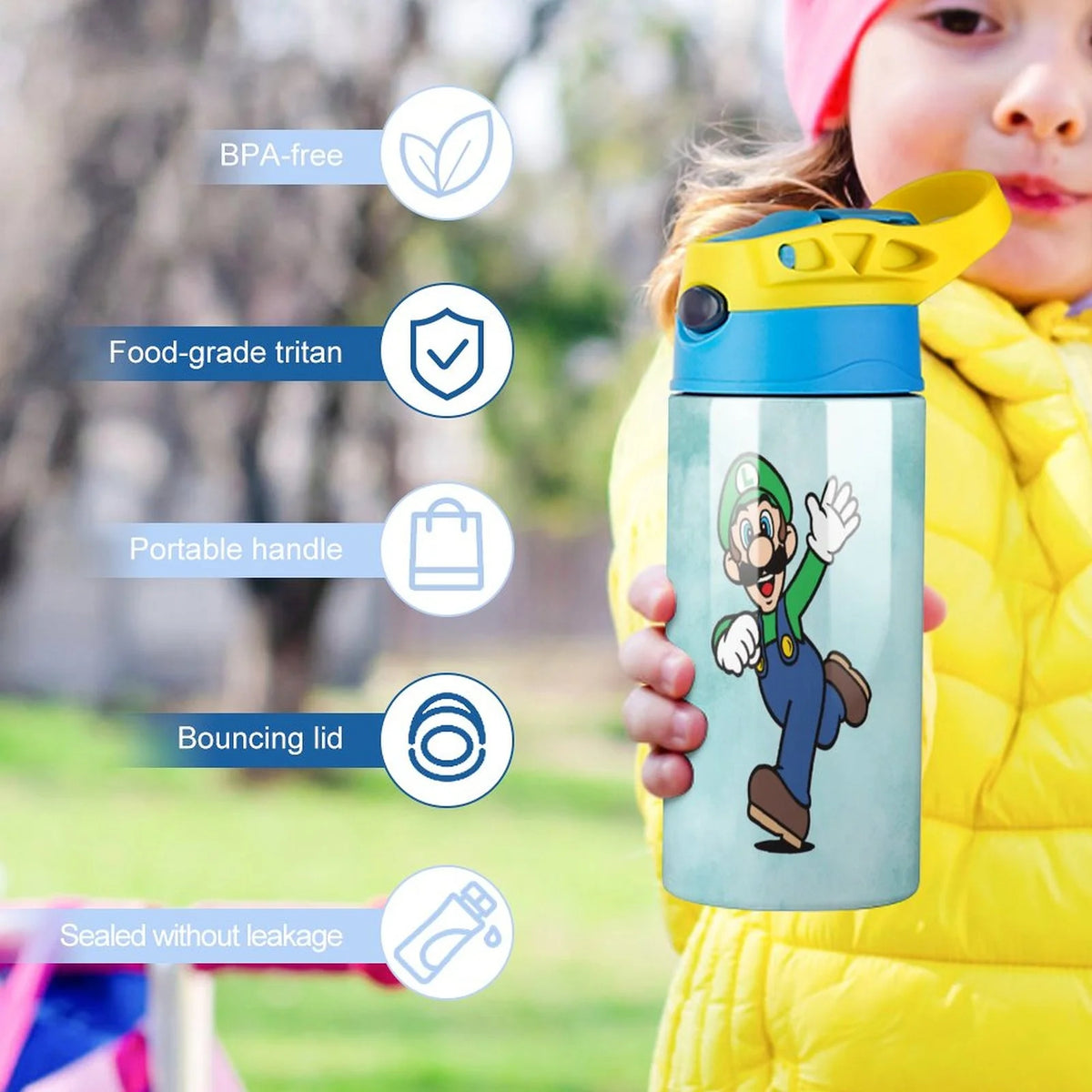Insulated Stainless Steel Water Bottle with Straw Leak-Proof Z992