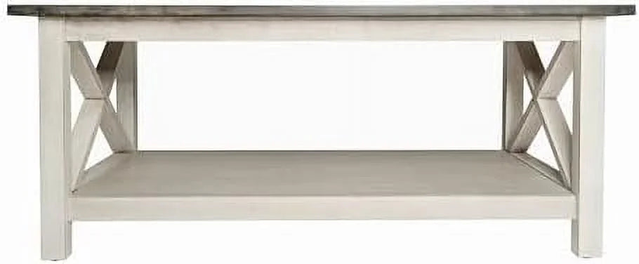 Solid Wood Coffee Table with X-Frame Design O87860