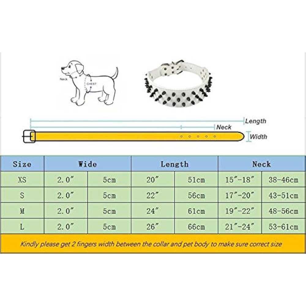 Black Spiked Studded Dog Collar A722