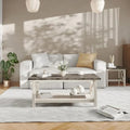 Solid Wood Coffee Table with X-Frame Design O87860