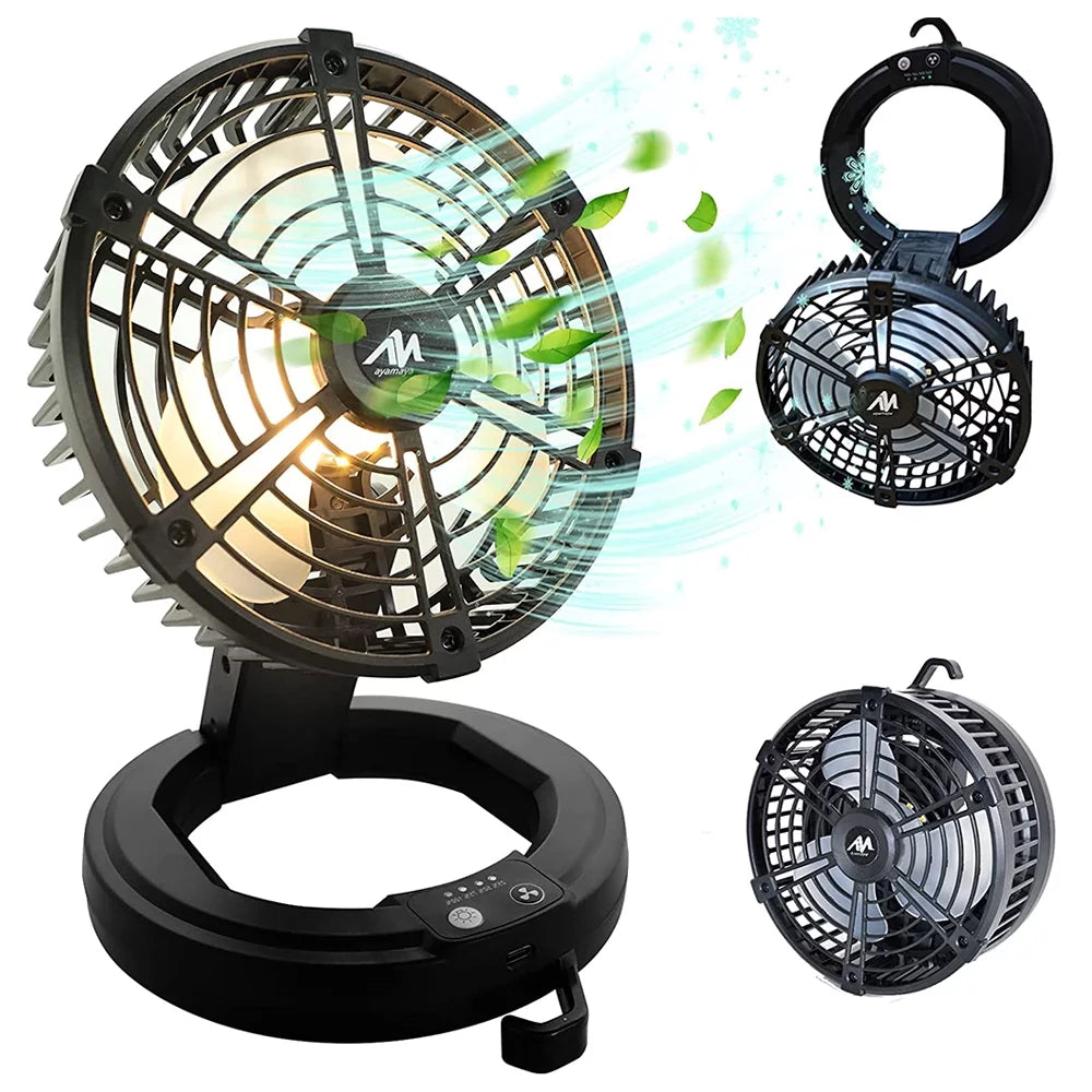 Rechargeable Camping Fan with LED Lantern B442930